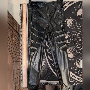 ROMWE Black Faux Leather Skinnies